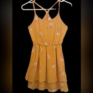 Abercrombie Kids Girls Size 11/12 yellow floral sundress with pockets
